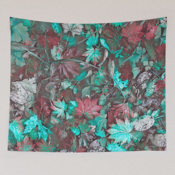 Item preview, Floating Autumn Leaves – Watercolor Fall Forest Pond Pattern | Teal designed and sold by Frohyou.