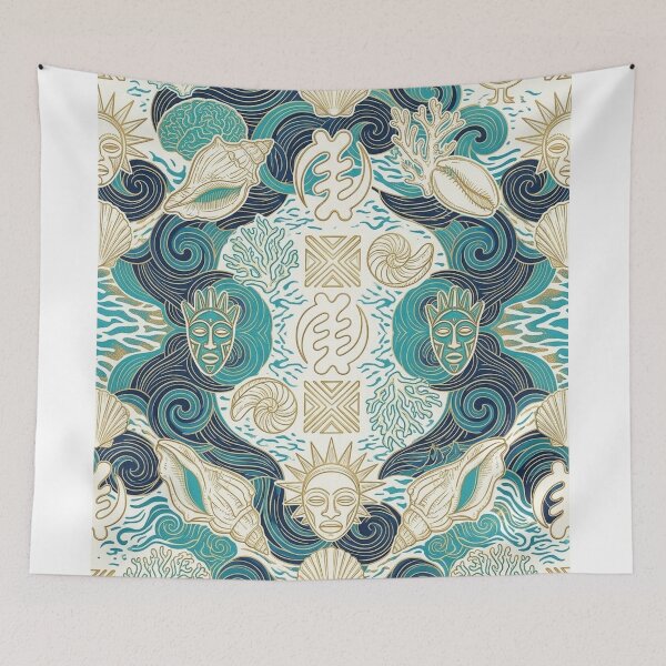 Item preview, African Coastal Collection | Ocean-Inspired Afrocentric Seamless Pattern designed and sold by BloomyBCrafts.