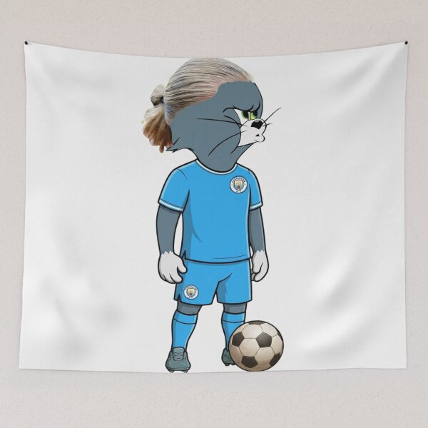 Item preview, Funny Haaland Tom Cat Football Meme designed and sold by Alaric4you.