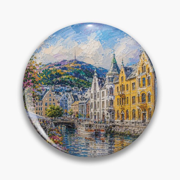 Item preview, Ålesund, Norway – a painting of a summer day in this beautiful Scandinavian city. designed and sold by GalleryKauffeld.