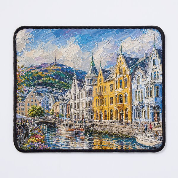 Item preview, Ålesund, Norway – a painting of a summer day in this beautiful Scandinavian city. designed and sold by GalleryKauffeld.