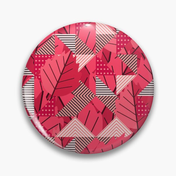 Item preview, Cubist Autumn Canopy – Abstract Geometric Leaves & Stripes Pattern | Red designed and sold by Frohyou.