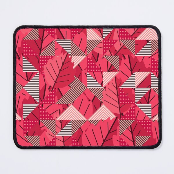 Item preview, Cubist Autumn Canopy – Abstract Geometric Leaves & Stripes Pattern | Red designed and sold by Frohyou.