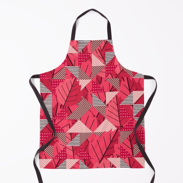 Item preview, Cubist Autumn Canopy – Abstract Geometric Leaves & Stripes Pattern | Red designed and sold by Frohyou.