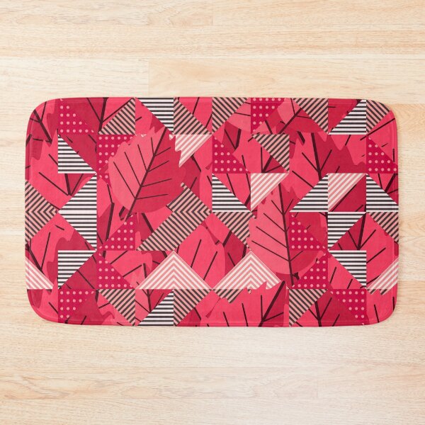 Item preview, Cubist Autumn Canopy – Abstract Geometric Leaves & Stripes Pattern | Red designed and sold by Frohyou.