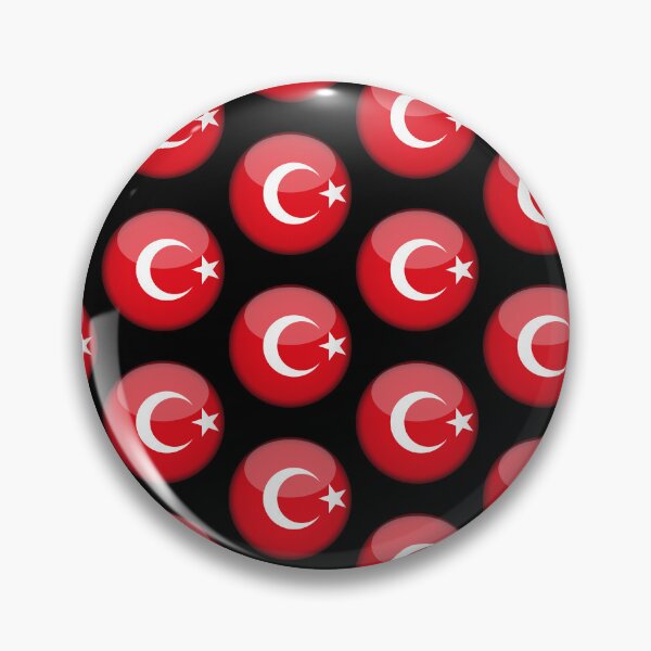 Item preview, Turkish 3D Round Flag Turkish Pride Design designed and sold by yazdogs.