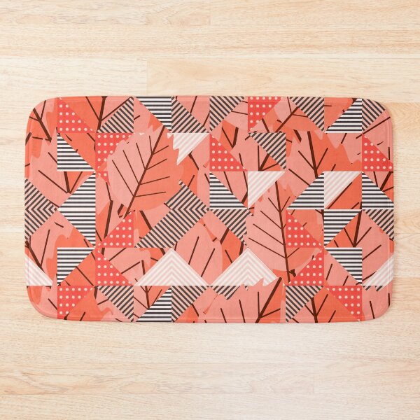 Item preview, Cubist Autumn Canopy – Abstract Geometric Leaves & Stripes Pattern | Orange designed and sold by Frohyou.