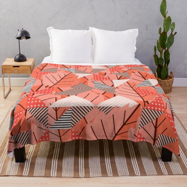 Item preview, Cubist Autumn Canopy – Abstract Geometric Leaves & Stripes Pattern | Orange designed and sold by Frohyou.