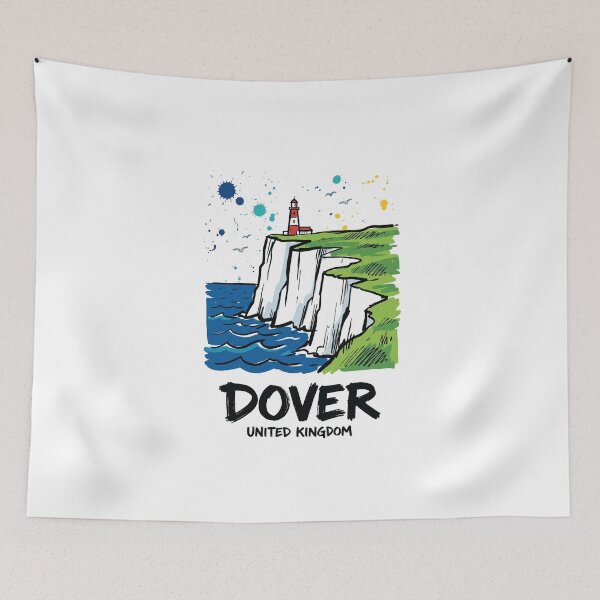 Item preview, White Cliffs Dover England Coastal Art designed and sold by Merch by Das Design Studio.