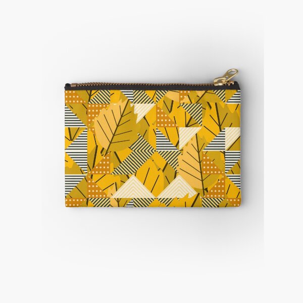 Item preview, Cubist Autumn Canopy – Abstract Geometric Leaves & Stripes Pattern | Yellow designed and sold by Frohyou.