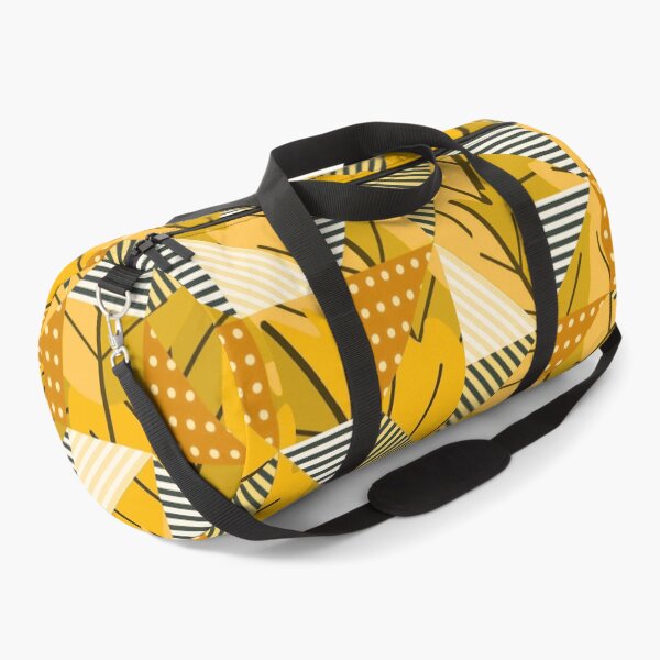 Item preview, Cubist Autumn Canopy – Abstract Geometric Leaves & Stripes Pattern | Yellow designed and sold by Frohyou.