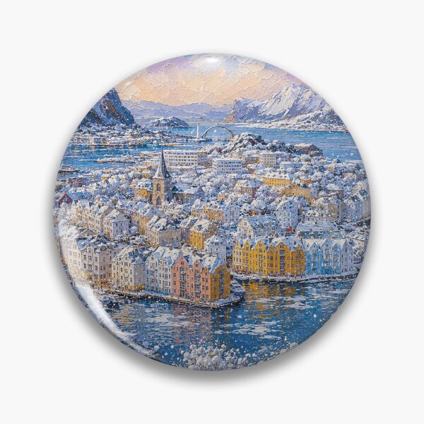 Item preview, Ålesund painting, Norway – a winter day in this beautiful Scandinavian city. designed and sold by GalleryKauffeld.