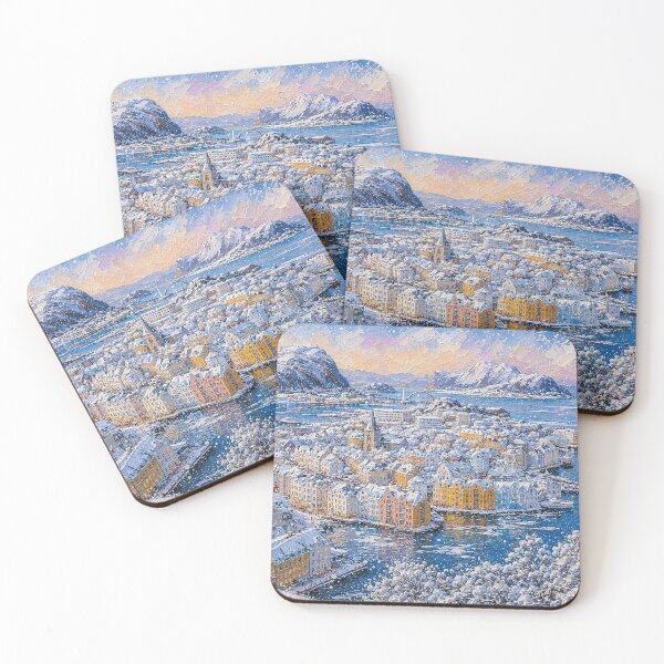 Item preview, Ålesund painting, Norway – a winter day in this beautiful Scandinavian city. designed and sold by GalleryKauffeld.