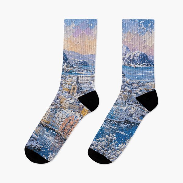 Item preview, Ålesund painting, Norway – a winter day in this beautiful Scandinavian city. designed and sold by GalleryKauffeld.