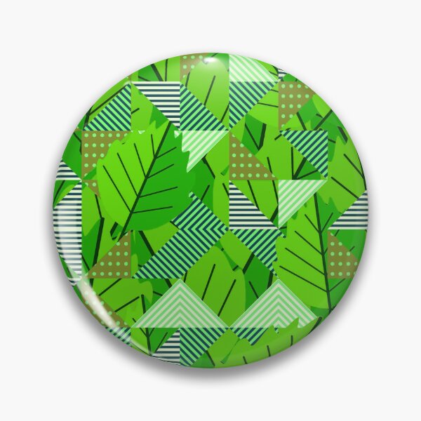 Item preview, Cubist Autumn Canopy – Abstract Geometric Leaves & Stripes Pattern | Green designed and sold by Frohyou.