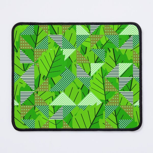 Item preview, Cubist Autumn Canopy – Abstract Geometric Leaves & Stripes Pattern | Green designed and sold by Frohyou.