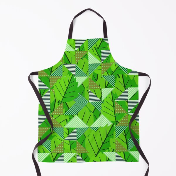 Item preview, Cubist Autumn Canopy – Abstract Geometric Leaves & Stripes Pattern | Green designed and sold by Frohyou.