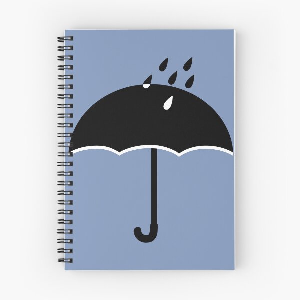 Item preview, Black Umbrella and Raindrops Monochrome Silhouette 2 designed and sold by ZorianArt.