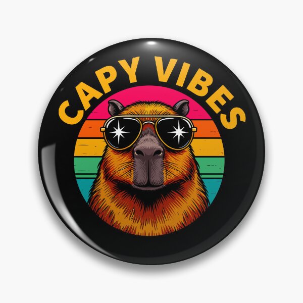 Item preview, Capybara Happy Vibes Retro 70s Vintage designed and sold by paulo silveira.