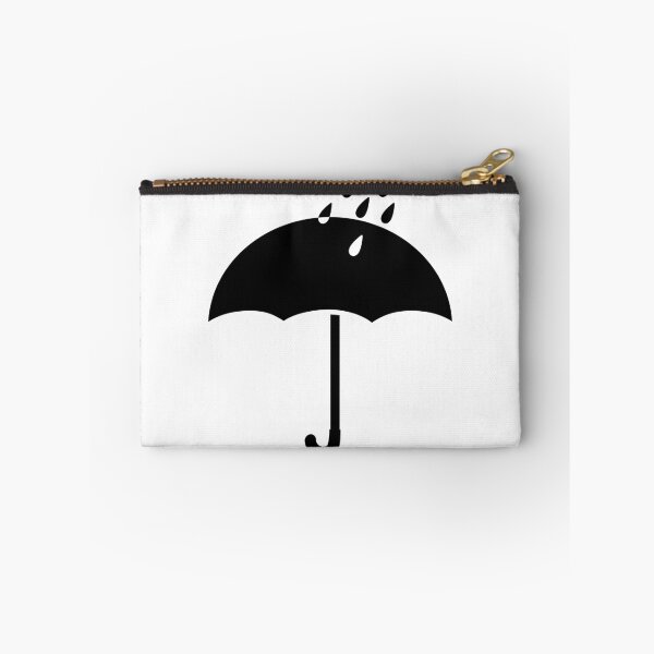 Item preview, Black Umbrella and Raindrops Monochrome Silhouette 2 designed and sold by ZorianArt.
