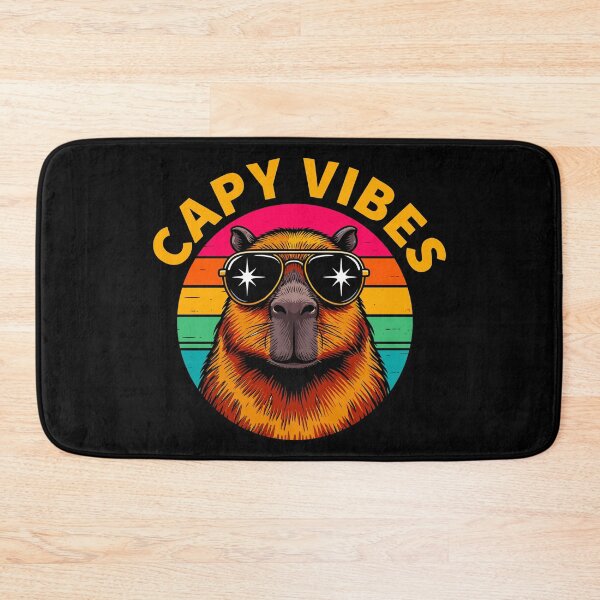 Item preview, Capybara Happy Vibes Retro 70s Vintage designed and sold by paulo silveira.