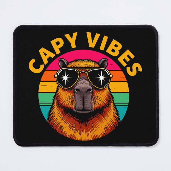 Item preview, Capybara Happy Vibes Retro 70s Vintage designed and sold by paulo silveira.