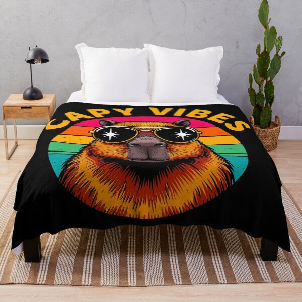 Item preview, Capybara Happy Vibes Retro 70s Vintage designed and sold by paulo silveira.