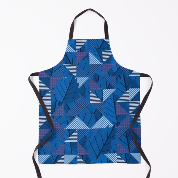 Item preview, Cubist Autumn Canopy – Abstract Geometric Leaves & Stripes Pattern | Blue designed and sold by Frohyou.