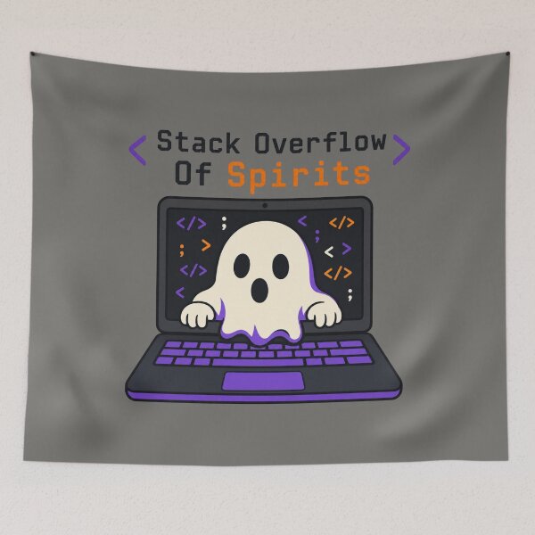 Item preview, Stack Overflow Of Spirits Shirt, Comfort Colors® Programmer Ghost Tee, Funny Halloween Developer Graphic designed and sold by TshirtsLabs.