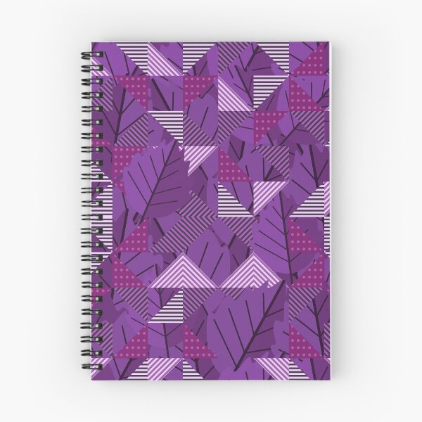 Item preview, Cubist Autumn Canopy – Abstract Geometric Leaves & Stripes Pattern | Purple designed and sold by Frohyou.