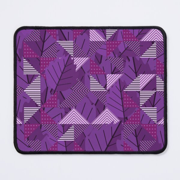 Item preview, Cubist Autumn Canopy – Abstract Geometric Leaves & Stripes Pattern | Purple designed and sold by Frohyou.