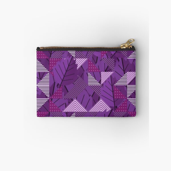 Item preview, Cubist Autumn Canopy – Abstract Geometric Leaves & Stripes Pattern | Purple designed and sold by Frohyou.