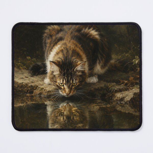Item preview, Elegant Cat Gazing Into Reflection designed and sold by Ocelot-T.