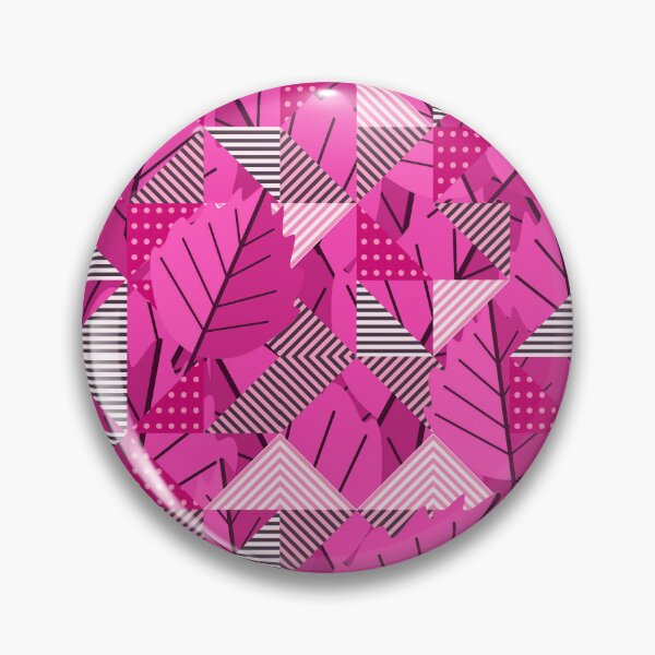 Item preview, Cubist Autumn Canopy – Abstract Geometric Leaves & Stripes Pattern | Pink designed and sold by Frohyou.