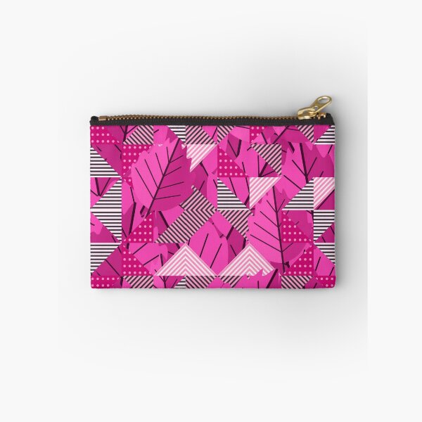 Item preview, Cubist Autumn Canopy – Abstract Geometric Leaves & Stripes Pattern | Pink designed and sold by Frohyou.