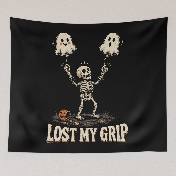 Item preview, Lost My Grip Skeleton – Funny Ghost Balloon Halloween designed and sold by will freed18.