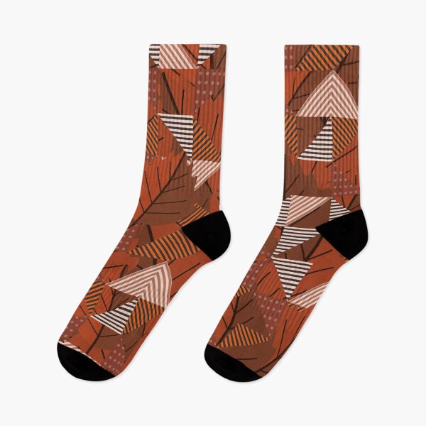 Item preview, Cubist Autumn Canopy – Abstract Geometric Leaves & Stripes Pattern | Brown designed and sold by Frohyou.