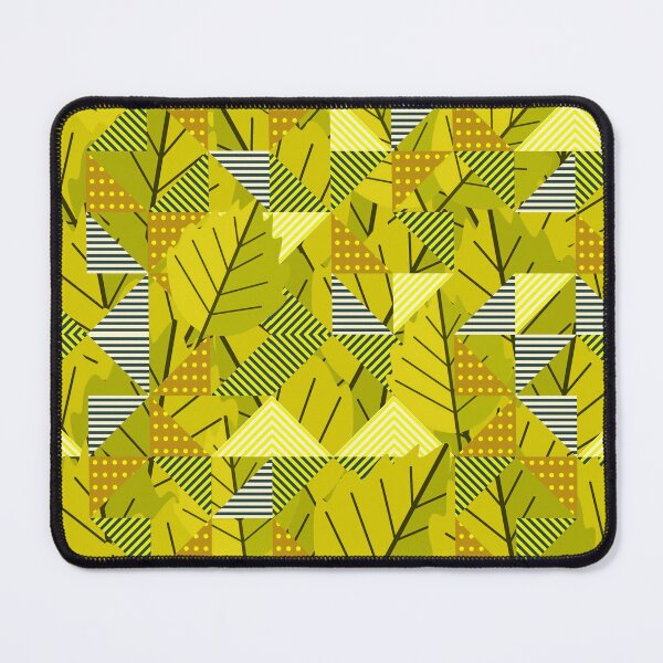 Item preview, Cubist Autumn Canopy – Abstract Geometric Leaves & Stripes Pattern | Chartreuse designed and sold by Frohyou.