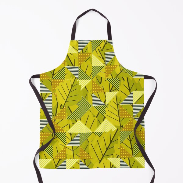 Item preview, Cubist Autumn Canopy – Abstract Geometric Leaves & Stripes Pattern | Chartreuse designed and sold by Frohyou.