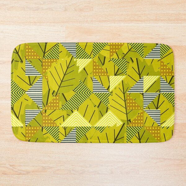 Item preview, Cubist Autumn Canopy – Abstract Geometric Leaves & Stripes Pattern | Chartreuse designed and sold by Frohyou.