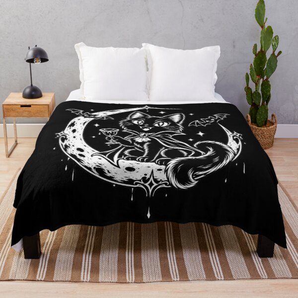 Item preview, Vampire Black Cat on Crescent Moon – Gothic Halloween Cat designed and sold by will freed18.