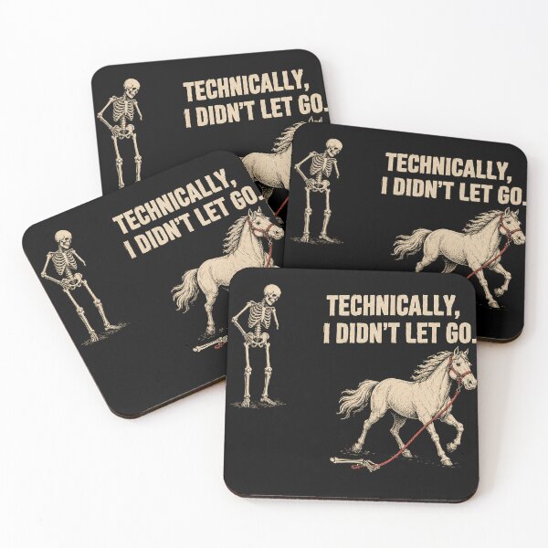 Item preview, Technically I Didn't Let Go Skeleton Horse Riding Halloween designed and sold by will freed18.