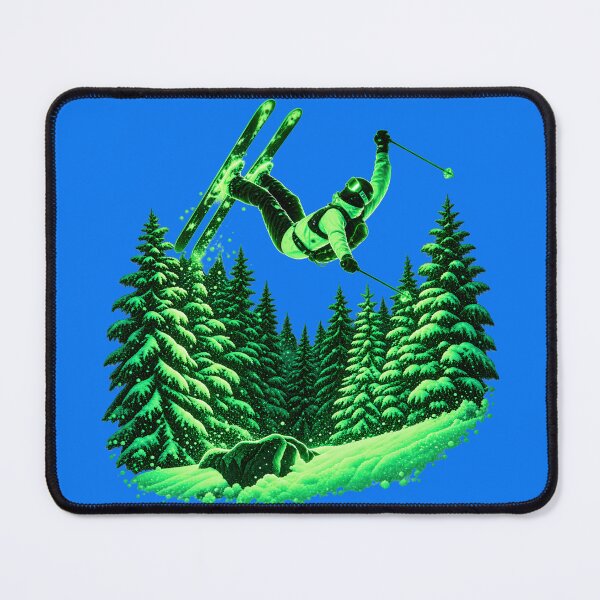 Item preview, Neon Freestyle Skier in Winter Forest designed and sold by MagicCrystal.
