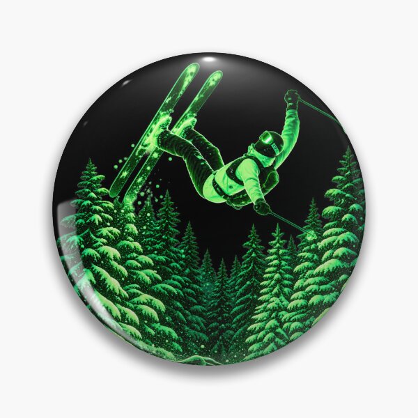 Item preview, Neon Freestyle Skier in Winter Forest designed and sold by MagicCrystal.