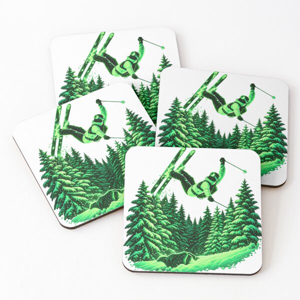 Item preview, Neon Freestyle Skier in Winter Forest designed and sold by MagicCrystal.