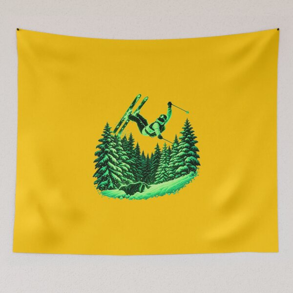 Item preview, Neon Freestyle Skier in Winter Forest designed and sold by MagicCrystal.