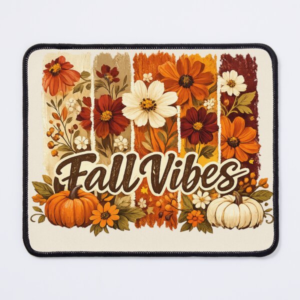 Item preview, Fall Vibes Floral Striped Brushstroke Pumpkin Typography Graphic designed and sold by PACS0011.