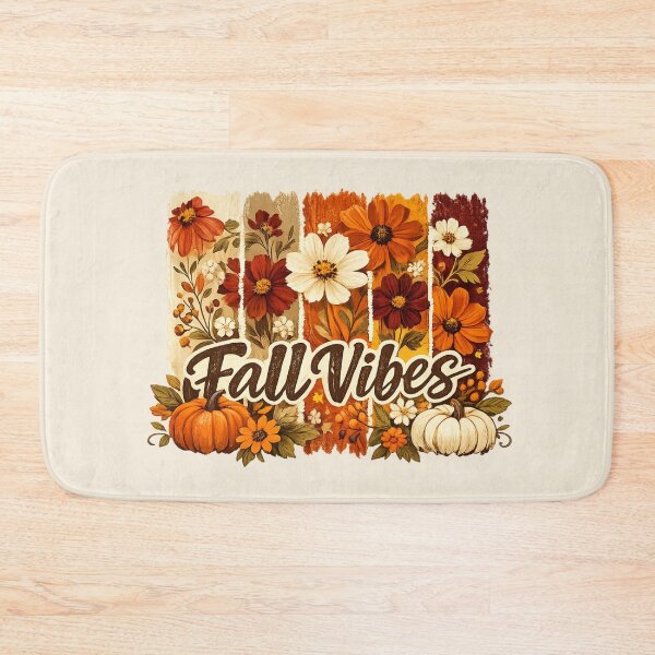 Item preview, Fall Vibes Floral Striped Brushstroke Pumpkin Typography Graphic designed and sold by PACS0011.