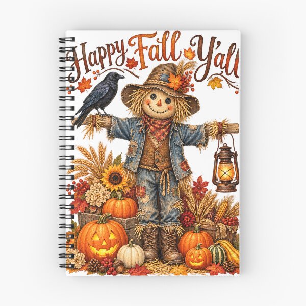 Item preview, Happy Fall Y’all Scarecrow with Pumpkins and Harvest Autumn designed and sold by will freed18.