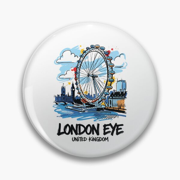 Item preview, London Eye Ferris Wheel UK Travel Art designed and sold by Merch by Das Design Studio.